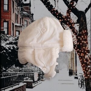White Faux Fur Trapper Hat